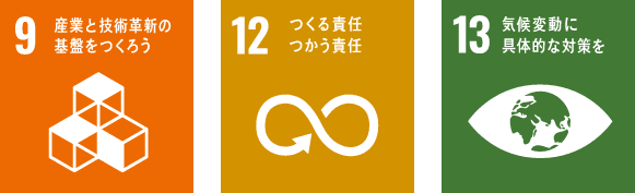 SDGsアイコン（9、12、13）